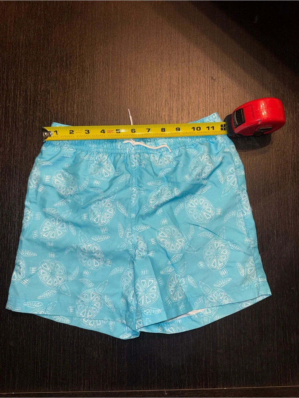 Janie and Jack Turquoise Blue Sea Turtle Print Swim Shorts with Ocean Motif